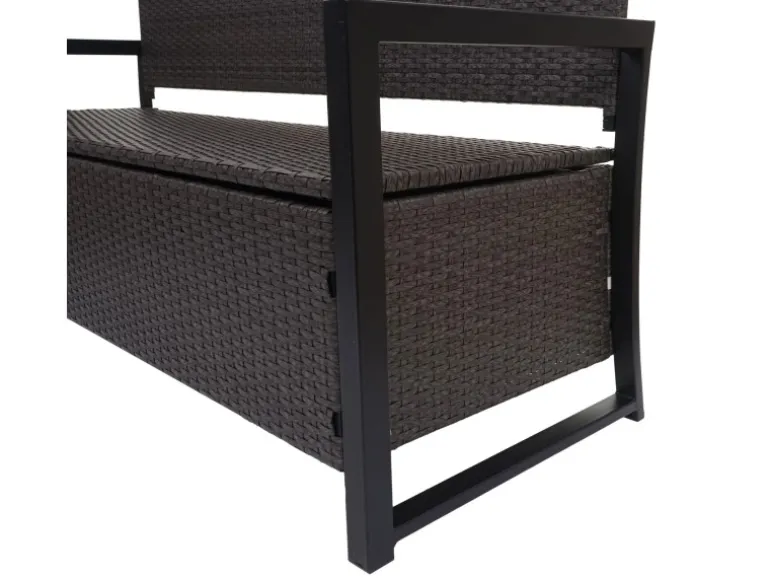 MCW Poly-Rattan 3er Sitzbank F39 Grau Kissen Grau