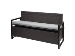 MCW Poly-Rattan 3er Sitzbank F39 Grau Kissen Grau