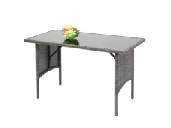 MCW Poly-Rattan Esstisch G16 Grau