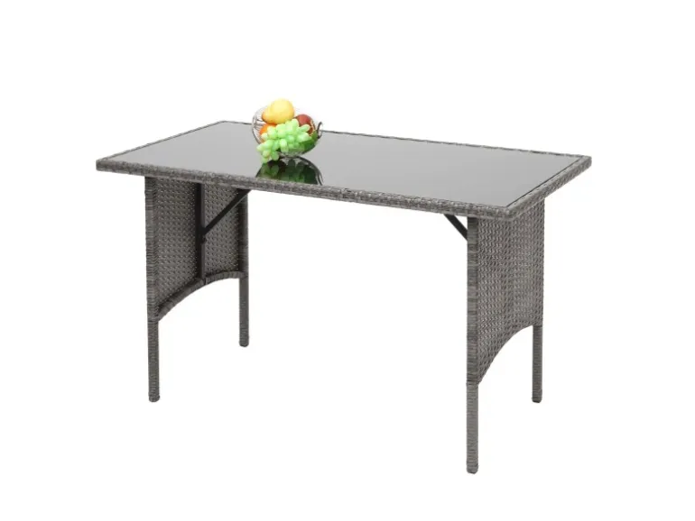 MCW Poly-Rattan Esstisch G16 Grau
