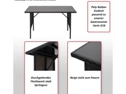 MCW Poly-Rattan Esstisch G16 Grau