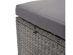 MCW Poly-Rattan Sitzbank G16 Grau Kissen Dunkelgrau