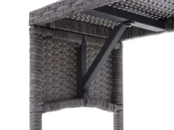 MCW Poly-Rattan Sitzbank G16 Grau Kissen Dunkelgrau