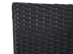 MCW Poly-Rattan Sitzbank mit Tisch E24 Schwarz Kissen Creme