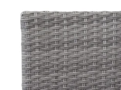 MCW Poly-Rattan Sitzbank mit Tisch E24 Grau Kissen Creme