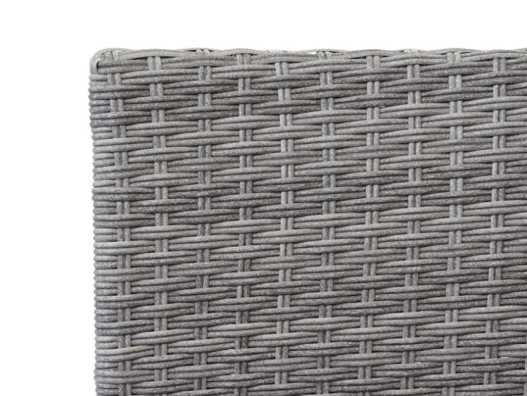 MCW Poly-Rattan Sitzbank mit Tisch E24 Grau Kissen Creme