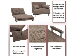 MCW Schlafsessel K29 Stoff Boucle 500g/m² Grau