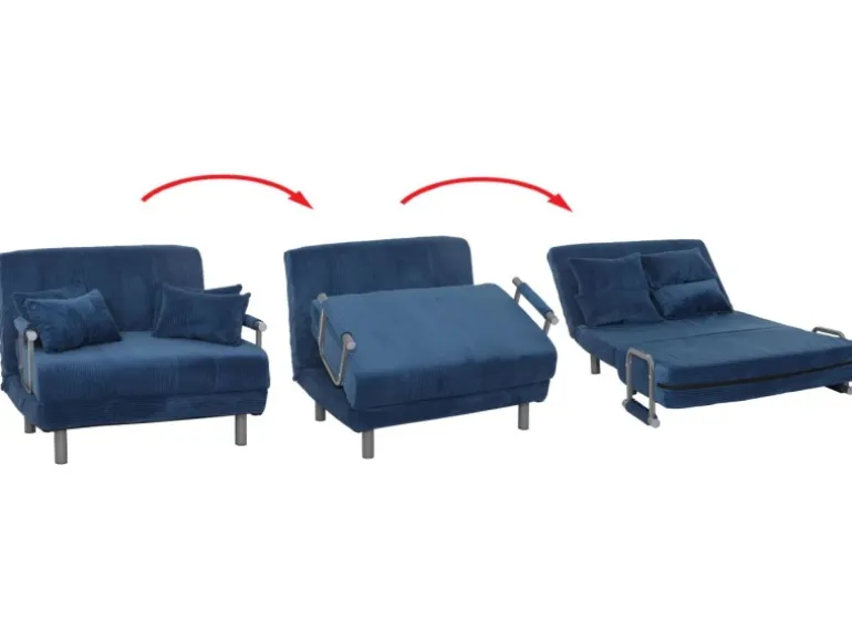 MCW Schlafsessel K29 Stoff Cord 330g/m² Blau