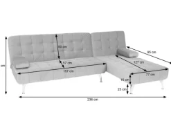 MCW Schlafsofa K22 Samt Grau