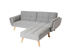 MCW Schlafsofa K18 Stoff/Textil Hellgrau