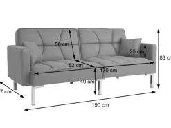 MCW Schlafsofa K65 Stoff/Textil Grau