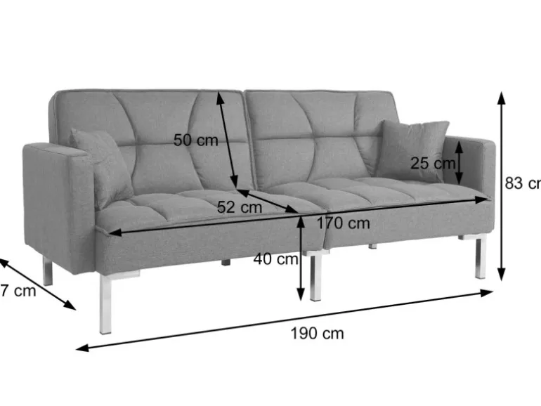 MCW Schlafsofa K65 Stoff/Textil Grau
