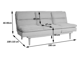 MCW Schlafsofa M79 Stoff/Textil Dunkelgrau