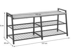 MCW Schuhregal A27 40x107x38cm Wildeiche-Optik