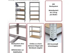 MCW Schwerlastregal E33 Schwarz 200x120x60cm