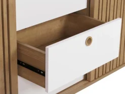 MCW Sideboard M48 Natur Schubladen Weiß