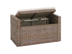 MCW Sitzbank Genua Rattan Staufach Grau-Braun