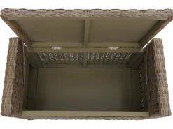 MCW Sitzbank Genua Rattan Staufach Grau-Braun