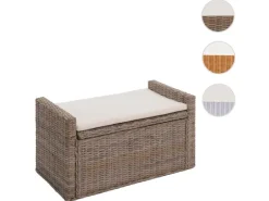 MCW Sitzbank Genua Rattan Staufach Grau-Braun