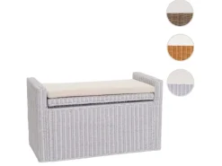 MCW Sitzbank Genua Rattan Staufach Weiß