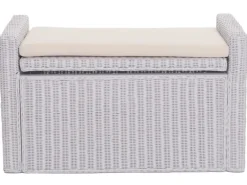 MCW Sitzbank Genua Rattan Staufach Weiß