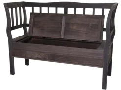 MCW Sitzbank H207 Staufach Shabby-Look Grau-Braun Shabby