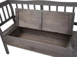 MCW Sitzbank H207 Staufach Shabby-Look Grau-Braun Shabby