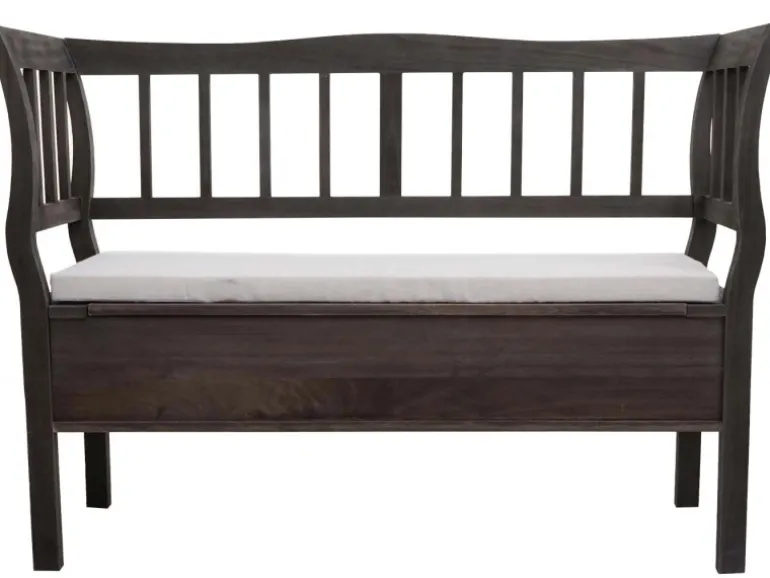 MCW Sitzbank H207 Staufach Shabby-Look Grau-Braun Shabby