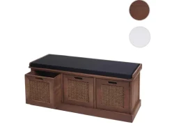 MCW Sitzbank J49 Aufbewahrungsboxen 47x110x40cm Braun Polster Schwarz