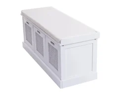 MCW Sitzbank J49 Aufbewahrungsboxen 47x110x40cm Weiß Polster Creme-Weiß