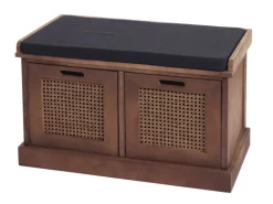 MCW Sitzbank J49 Aufbewahrungsboxen 47x75x40cm Braun Polster Schwarz