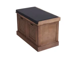 MCW Sitzbank J49 Aufbewahrungsboxen 47x75x40cm Braun Polster Schwarz