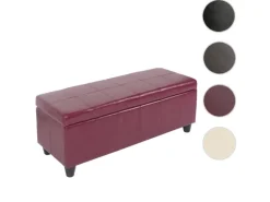 MCW Sitzbank mit Aufbewahrung Arezzo LEDER 112x45x45cm Rot
