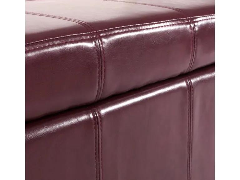 MCW Sitzbank mit Aufbewahrung Arezzo LEDER 112x45x45cm Rot