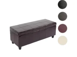 MCW Sitzbank mit Aufbewahrung Arezzo LEDER 112x45x45cm Braun
