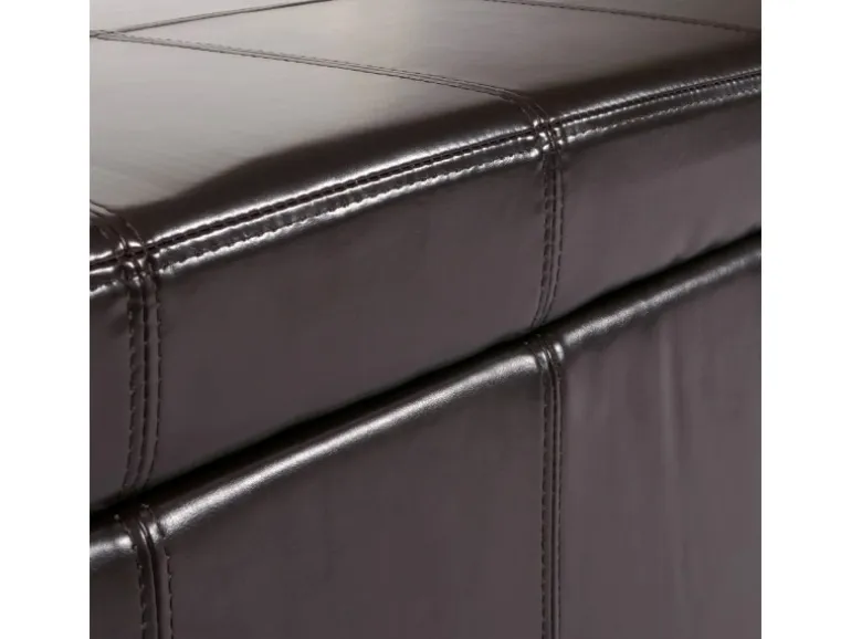 MCW Sitzbank mit Aufbewahrung Arezzo LEDER 112x45x45cm Braun