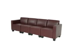 MCW 4-Sitzer Sofa Moncalieri Rot-Braun