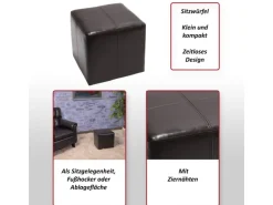 MCW Sitzhocker Carrara Braun 36x36x36cm