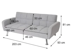 MCW Sofa K19 Stoff/Textil Hellgrau