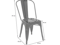 MCW Stuhl A73 Metall 4er-Set Rot