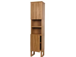 MCW Teak-Hochschrank M72 2 Türen 6 Fächer