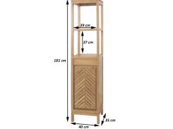 MCW Teak-Hochschrank M74 1 Tür 4 Fächer