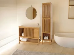 MCW Teak-Hochschrank M70 2 Türen 5 Fächer