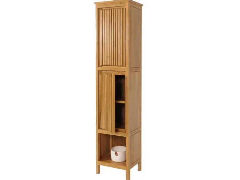 MCW Teak-Hochschrank M70 2 Türen 5 Fächer