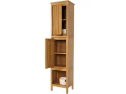 MCW Teak-Hochschrank M70 2 Türen 5 Fächer