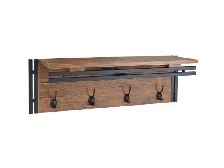 MCW Wandgarderobe A27 4 Haken 3D-Struktur Wildeiche-Optik