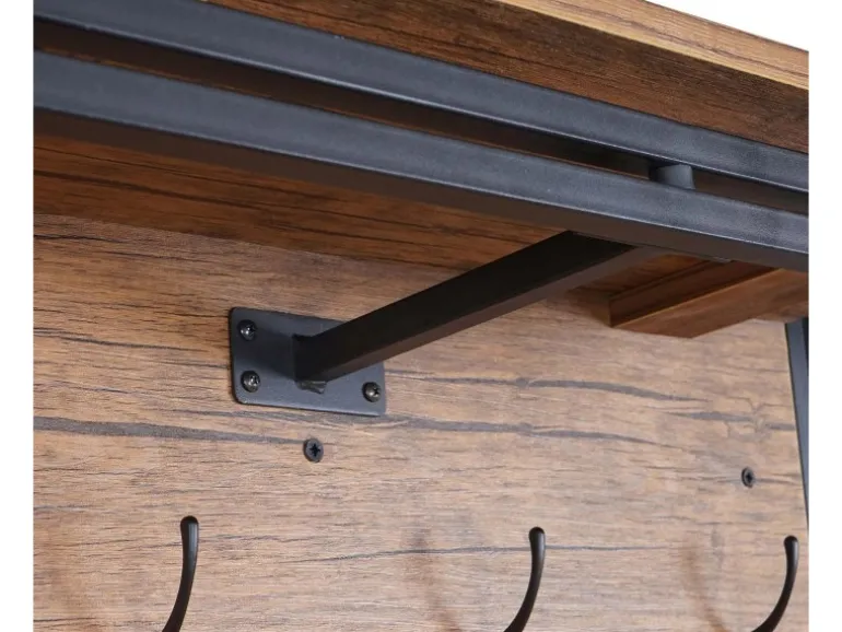 MCW Wandgarderobe A27 4 Haken 3D-Struktur Wildeiche-Optik