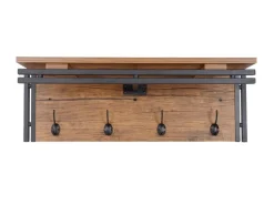 MCW Wandgarderobe A27 4 Haken 3D-Struktur Wildeiche-Optik