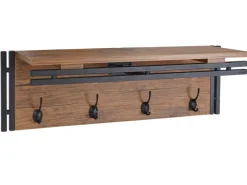 MCW Wandgarderobe A27 4 Haken 3D-Struktur Wildeiche-Optik