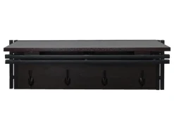 MCW Wandgarderobe A27 4 Haken 3D-Struktur Dunkelbraun